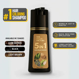 5 IN 1 HAIR COLOR SHAMPOO WITH KERATIN, OLIVE OIL & VITAMIN